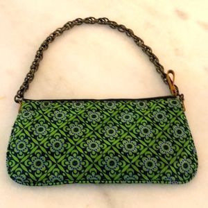 J. Crew silk purse with zip top and zipper closure